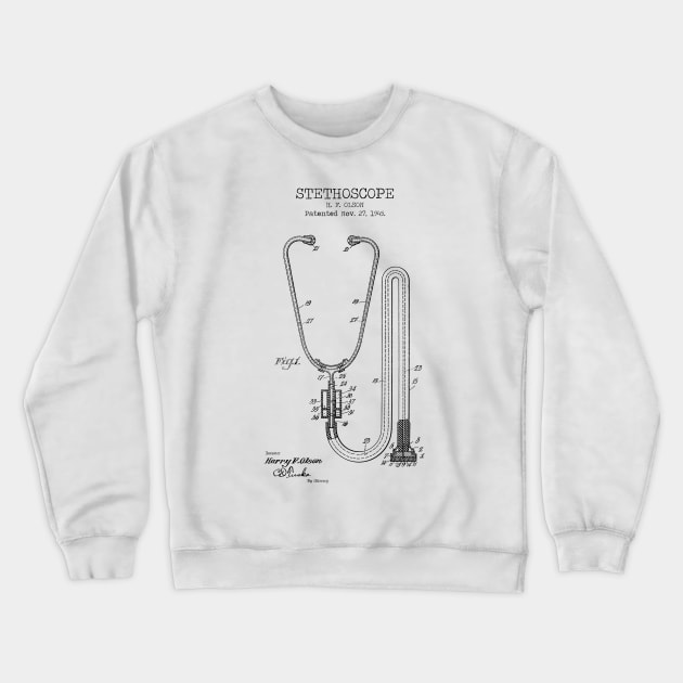 STETHOSCOPE patent Crewneck Sweatshirt by Dennson Creative